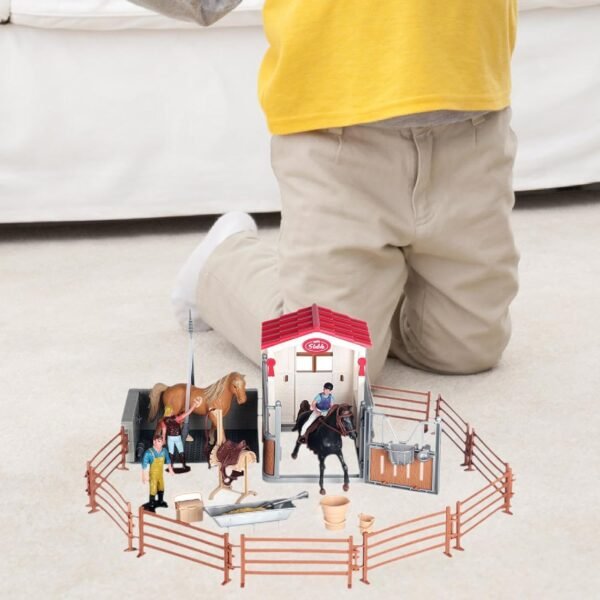 MYADDICTION Horse and Horseman Playset Equestrian Toys for Boys Girls 3 4 5 6 7 Year Old - Image 2