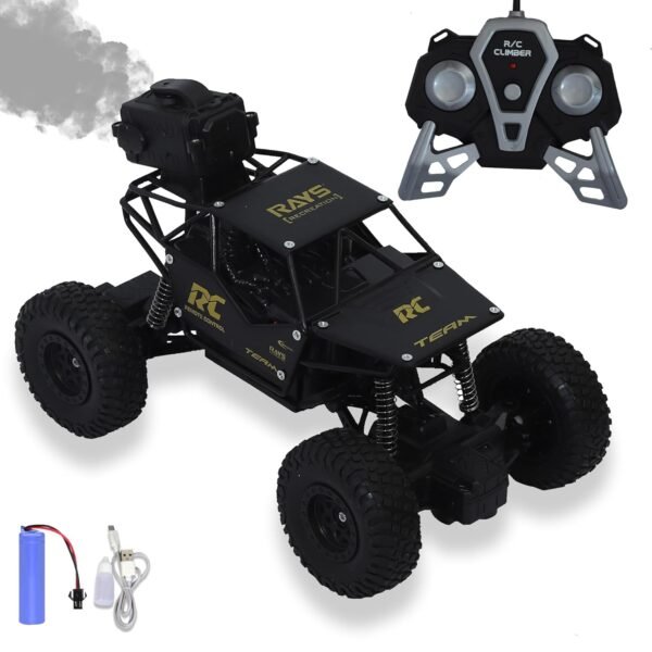 Remote Control Rc Car Toys for Kids with Smoke Rock Crawler Truck 2-12 Years Old Boys and Girls | Best Gift for Your Little Ones Rechargeable 5 Functions 1:18 RC Car with Smoke Fog, Red