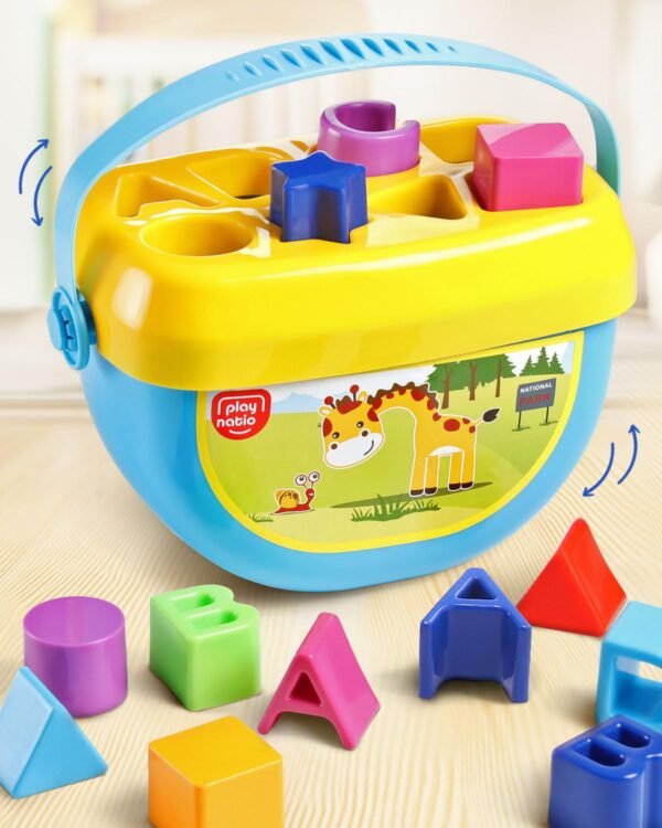 Play Nation Premium My First Shape Sorter Toy for Babies,16 Blocks, Brain Development & Educational Learning Activity Game for Toddlers & Kids,Sorting & Stacking Toys,0+ Months,Best Gift,BIS Certified