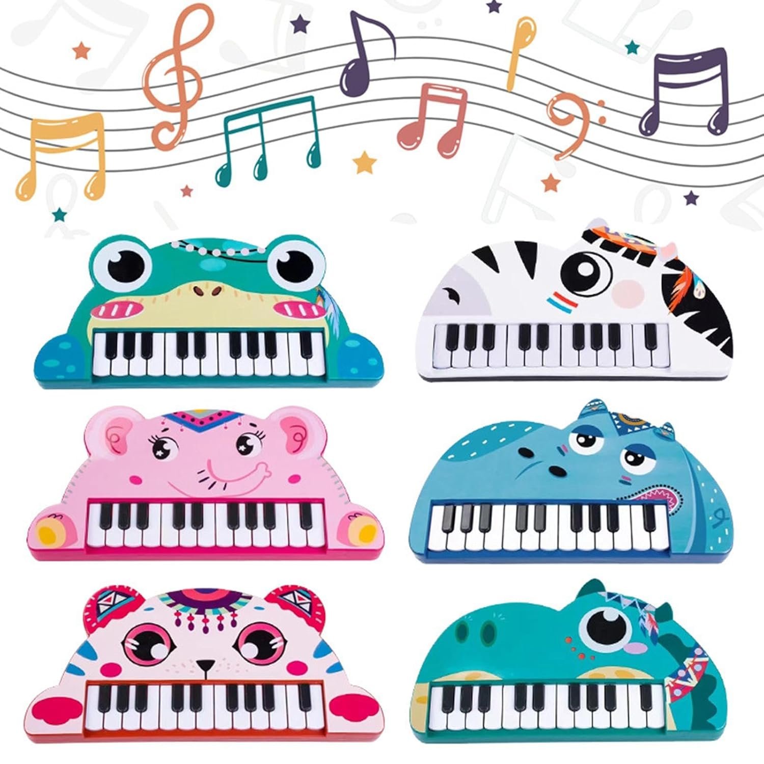 Creations Baby Piano Toy Piano Keyboard Musical Sound Toys for Kids 1-6 Years Old Hippo - Image 6