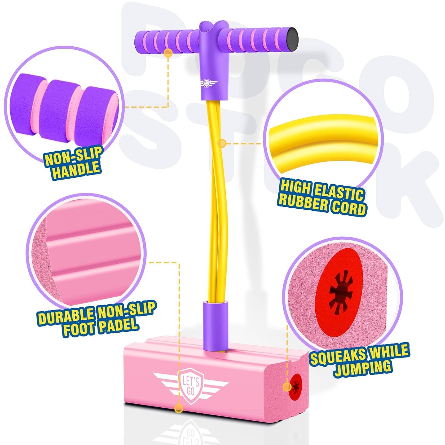 Gifts for 3-12 Year Old Boys Girls, Foam Pogo Jumper for Kids Fun Toys for Kids 5-7 Pogo Stick for Kids Cool Toys for Autistic Fun Sports Games for Kids Christmas 2020 Presents for Girls, Pink - Image 4