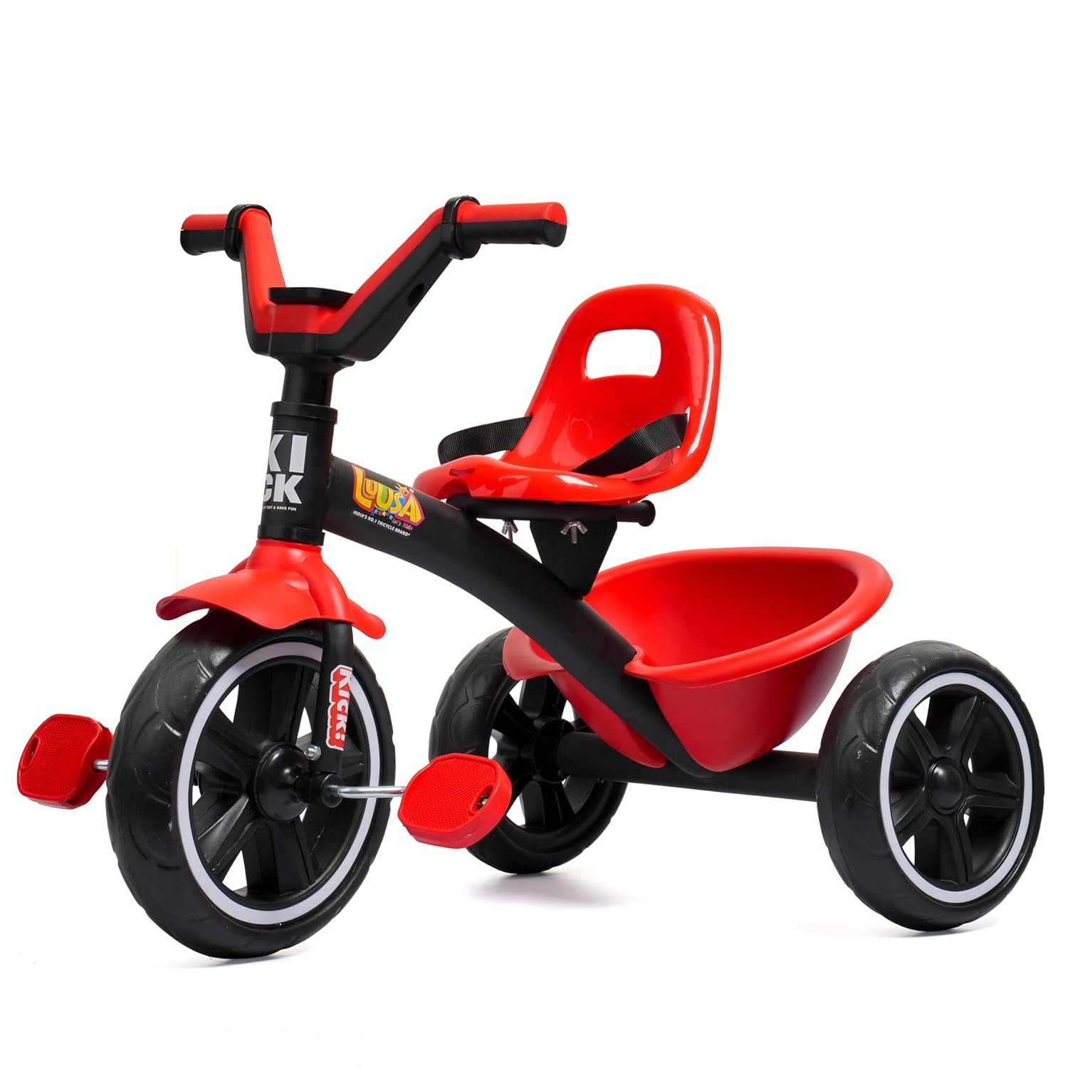 Luusa® Kick TRICYCLES for Kids | Kids Tricycle with Adjustable Seat Belt and Safety Features | Durable Frame | Suitable for Ages 1-5 Years | Multiple Colors Made in India (Yellow) - Image 6