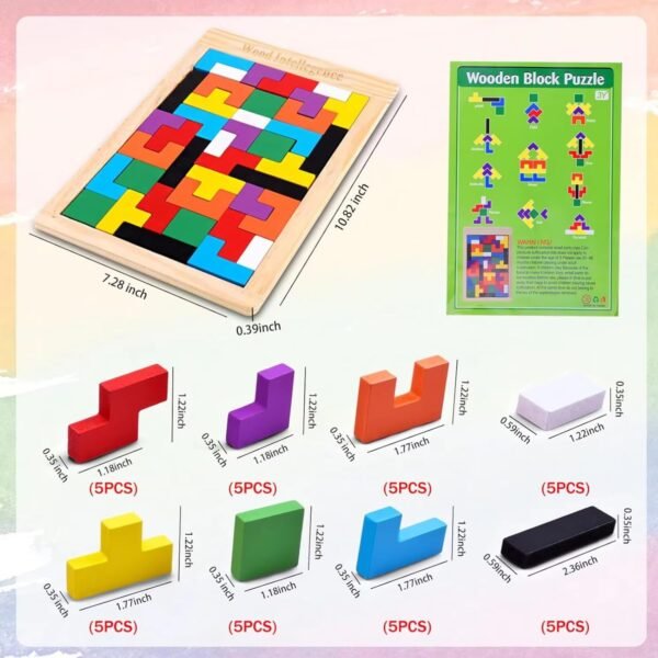 Storio Toys Wooden Russian Blocks Puzzles for Kids Adults, Wood Intelligence Puzzle for Kids Ages 3-8,Wooden Kids Puzzles Brain Teasers Toy Educational Gift for Kids 7-10 Years - Image 3