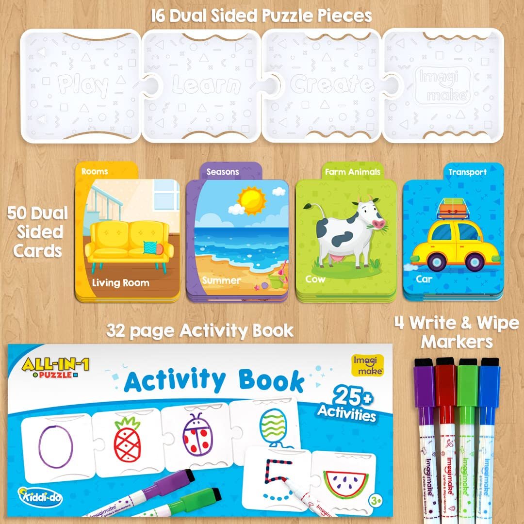 Imagimake - Kiddi-Do All-In-1 Puzzle - Learn 25+ Activities Solving Puzzle Learning & Educational Toys For 3 Years & Above Kids,Multicolor - Image 3