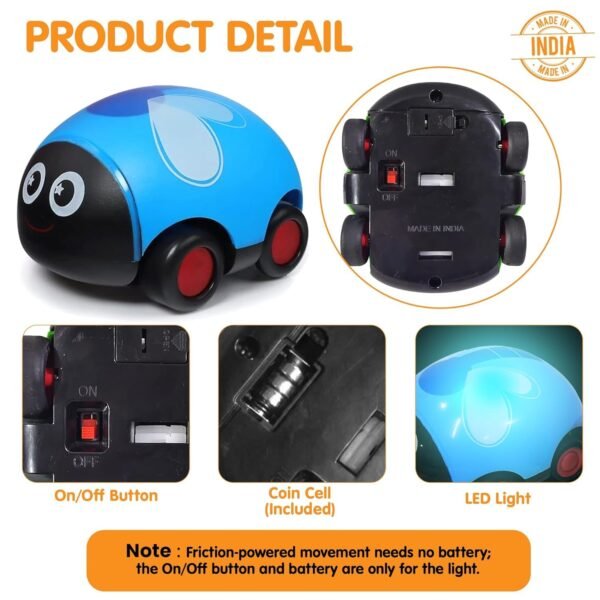 Pull Back Cute car for Toddler Toys 2-4 Year Old Boys and Girls Cute Model Bees, Friction Powered Vehicle Playset for Kids Pack of 2 (Random Color) - Image 5