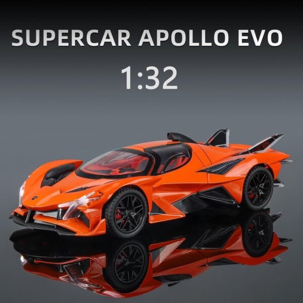 Compatible for 1:32 Apollo Evo Toy Car Model, Diecast Collectible Pull Back Model Car with Sound and Light, Toy Gift Vehicles for Adults Kids Boys Girls?Orange? - Image 4