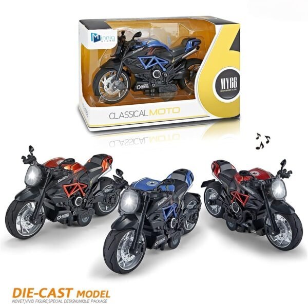 Sport Motorcycle Toy Pull Back Motorcycle Toys with Music Lighting Latte Motorcycles Toy for Kids Boys Age 3-8 Years Old - Image 6
