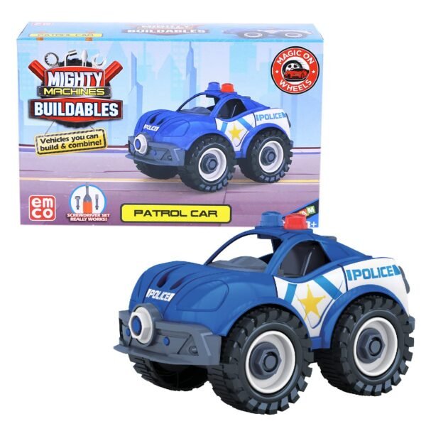 Patrol Car|Build&Combine Vehicle|Easy to Build Pull Back&Friction Vehicle|Develop Motor&Cognitive Skills for Kids 3+|Role Play Toy|Birthday&Return Gift|Made in India,Multi