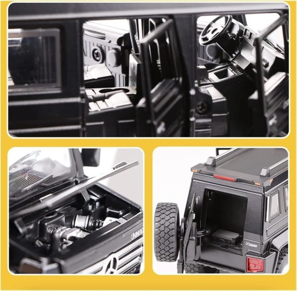 1:24 Unimog U5000 Diecast Metal Pull Back Car with 6 Openable Doors with Sound and Light Toy Decoration car Best Gift Toys for Kids ?Colors as Per Stock? - Image 2