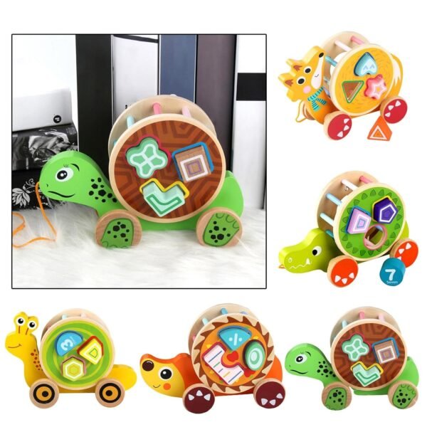 bnf® Wooden Trailer Toy Creative for Kids Age 0-3 Years Hedgehog Baby | Toys for Baby | Developmental Baby Toys - Image 4