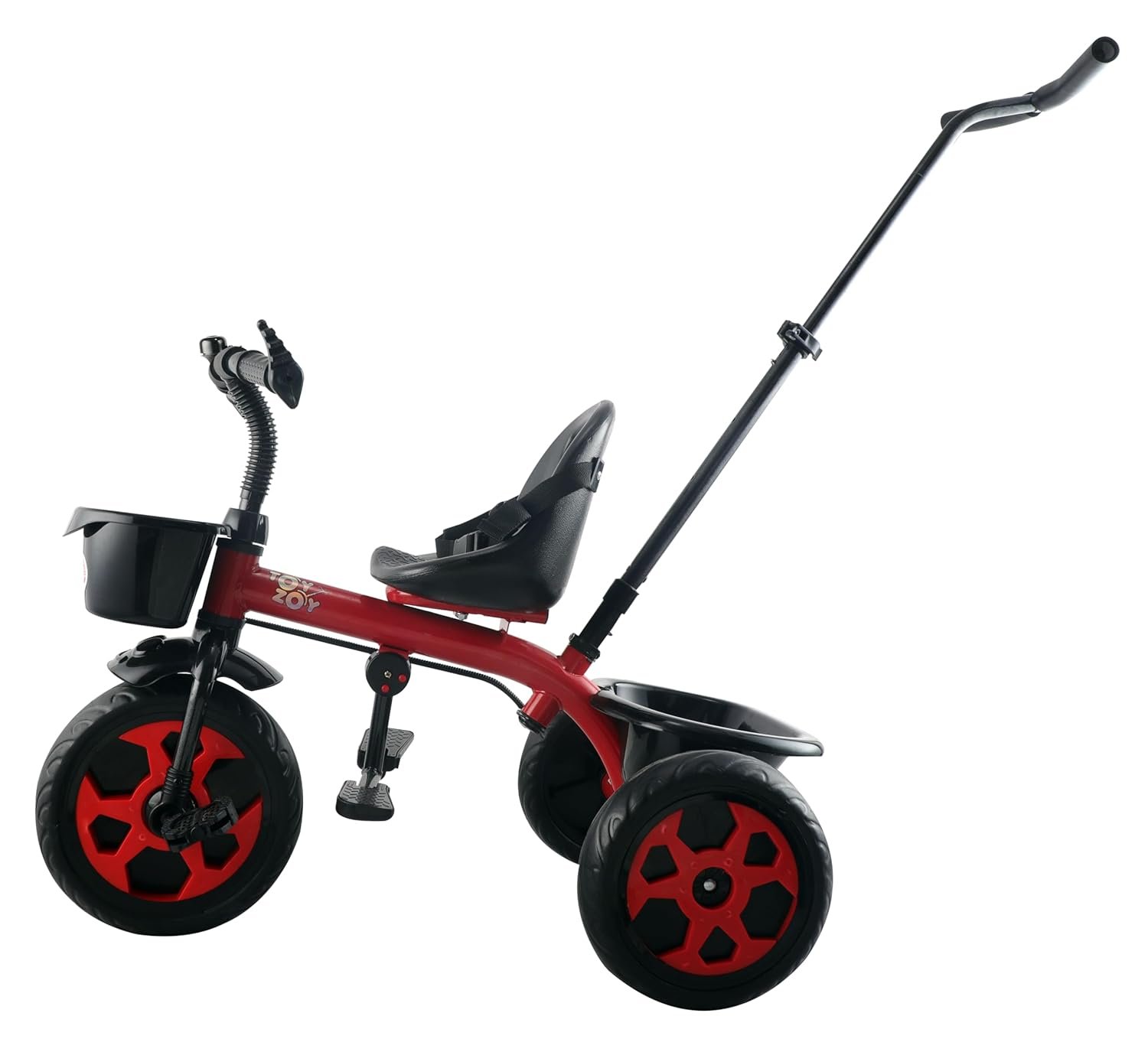 Pluto Tricycle for Kids Trike | Tricycle for Kids with Parental Control | Cycle for Kids 1-4 Years | Baby Cycle | Bicycle for Kids with Storage Basket, Cushion Seat and Seat Belt TZ-548 (Red) - Image 3