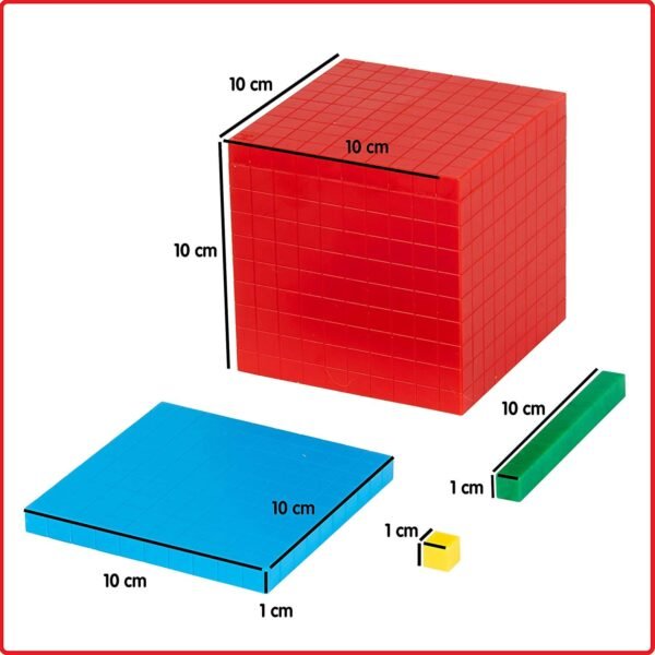 121 Pcs Base Ten Blocks - Place Value Blocks - Math Manipulatives For Elementary Classroom, Home Learning, Base 10 For 1St 2Nd 3Rd Grade With Place Value Matt (Multicolour) - Image 2