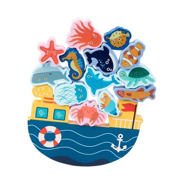 bnf® Wooden Stacking Toys Game for New Year Valentines Day Gifts for Kids Holiday sea Animals - Image 4
