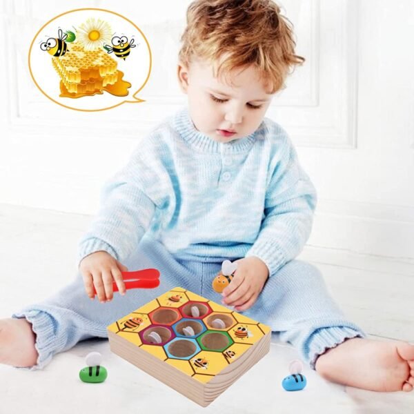Sorting & Stacking Toy- Skills Enhancement Motor Skill Toys for Toddlers/Kid -Magnetic- Capture The Worms Toys | Early Educational-Montessori Toy (Strawberry) - Image 4