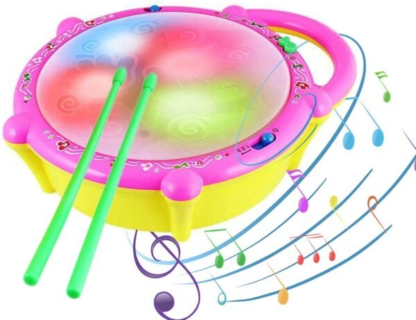 Creative Kids Musical Flash Drum with 3D Lights Music for Baby Toy for 2 3 4 Year Kid Boy Girl, Musical Sound Instrument Learning & Educational Baby Toy