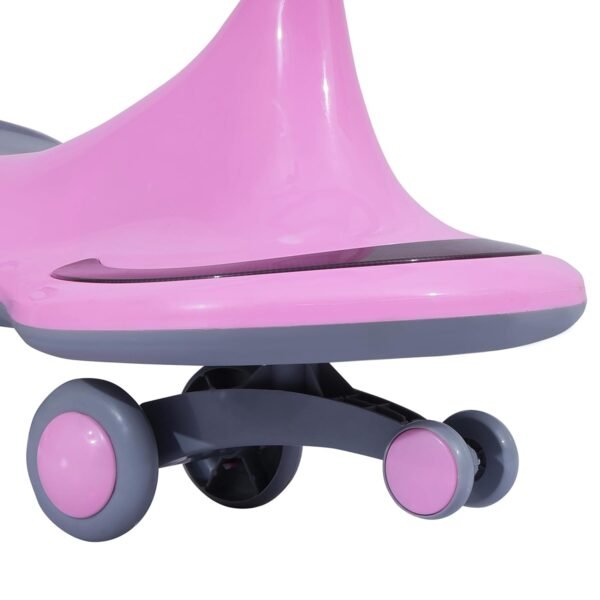 KURB Twister Swing Car for Kids 1-5 Years| Magic Car with Light & Music | Twister Car with Back Support | Swing Car with PU Wheels | Comfortable & Durable Seat (Pink) - Image 3
