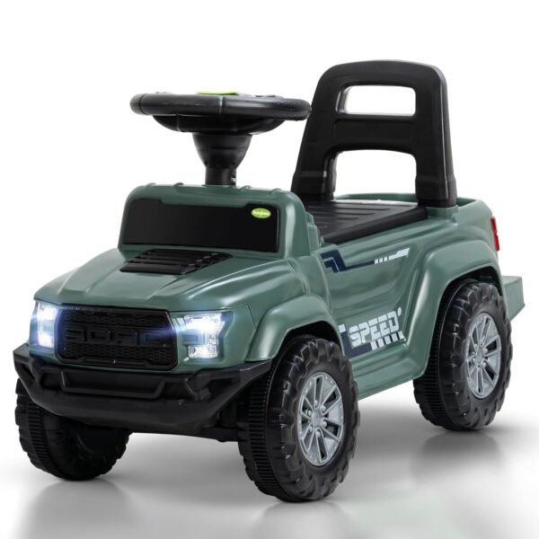 Baybee Ride on Baby Car for Kids | Push Ride on Jeep with Music & LED Light | Portable Ride on Toys Car with Backrest & Storage Basket | Kids Car to Drive 1-3 Years Boys Girls (Dark Green)