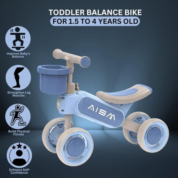 Baby Push Ride-On Car for Toddler Kids 1-4 Years Old Boys & Girls with 4 Wheels Ride On Toys Upto 30 Kgs Weight (Blue) - Image 4