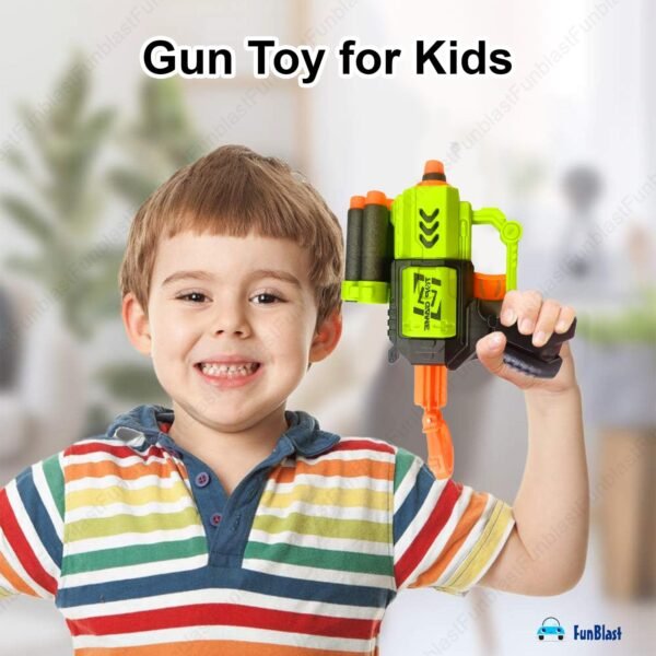 FunBlast Gun Toy – High Speed Manual Soft Bullet Gun with 4 Foam Bullets, Toy Gun Pistol for Kids, Long Range Shooting Darts Gun Toy for Kids, Boys, Children - Image 2