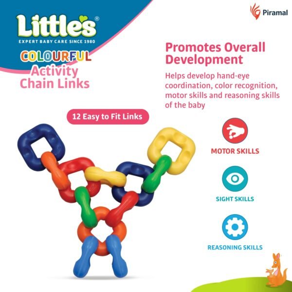 Little\'s Colourful Activity Chain Links | Educational Toys for Kids | Helps Develop Hand - Eye Coordination & Motor Skills | Multi-Color Toddler Activity Toys | Baby Toys - Image 4