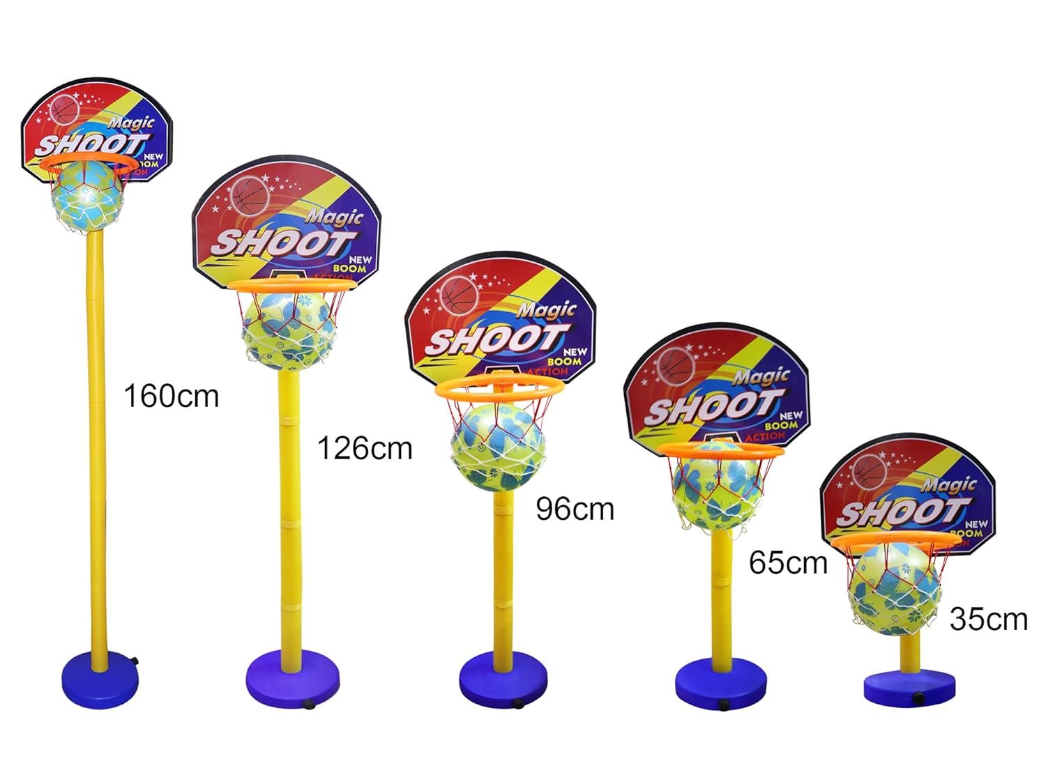 NIPPON Kid\'s Plastic Basket Ball Kit with 5 Level Adjustable Stand for 2-6 Years (LW-NT019_OG, Multicolour) - Image 2