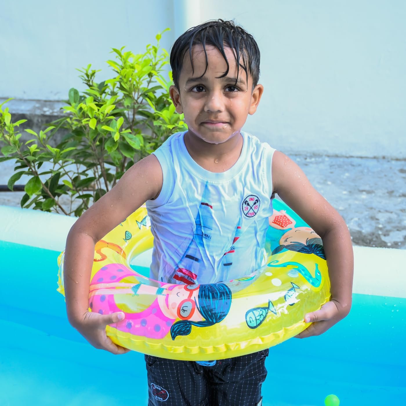 Prime Cartoon Print Inflatable Swim Ring Blow Up Floating Tube Cartoon Design Raft Tube for Swimming Pool/Beach for Kids 3-8 Years Pack of 1 ((M1 Random Color & Design)) - Image 5