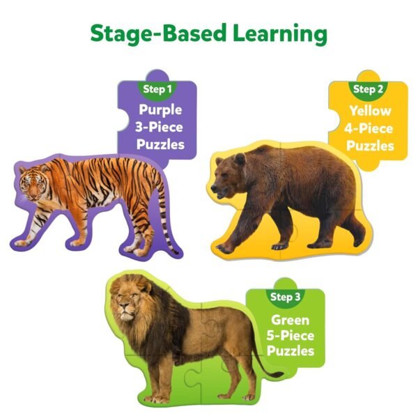 Skillmatics Step by Step Puzzle - 40 Piece Wild Animal Jigsaw & Toddler Puzzles, Educational Montessori Toy for Boys & Girls, Gifts for Kids Ages 3, 4, 5 and Up - Image 6