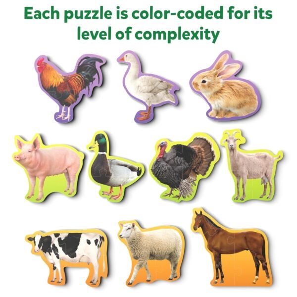 Skillmatics Step by Step Puzzle - 40 Piece Farm Animal Jigsaw & Toddler Puzzles, Educational Montessori Toy for Boys & Girls, Gifts for Kids Ages 3, 4, 5 and Up - Image 5