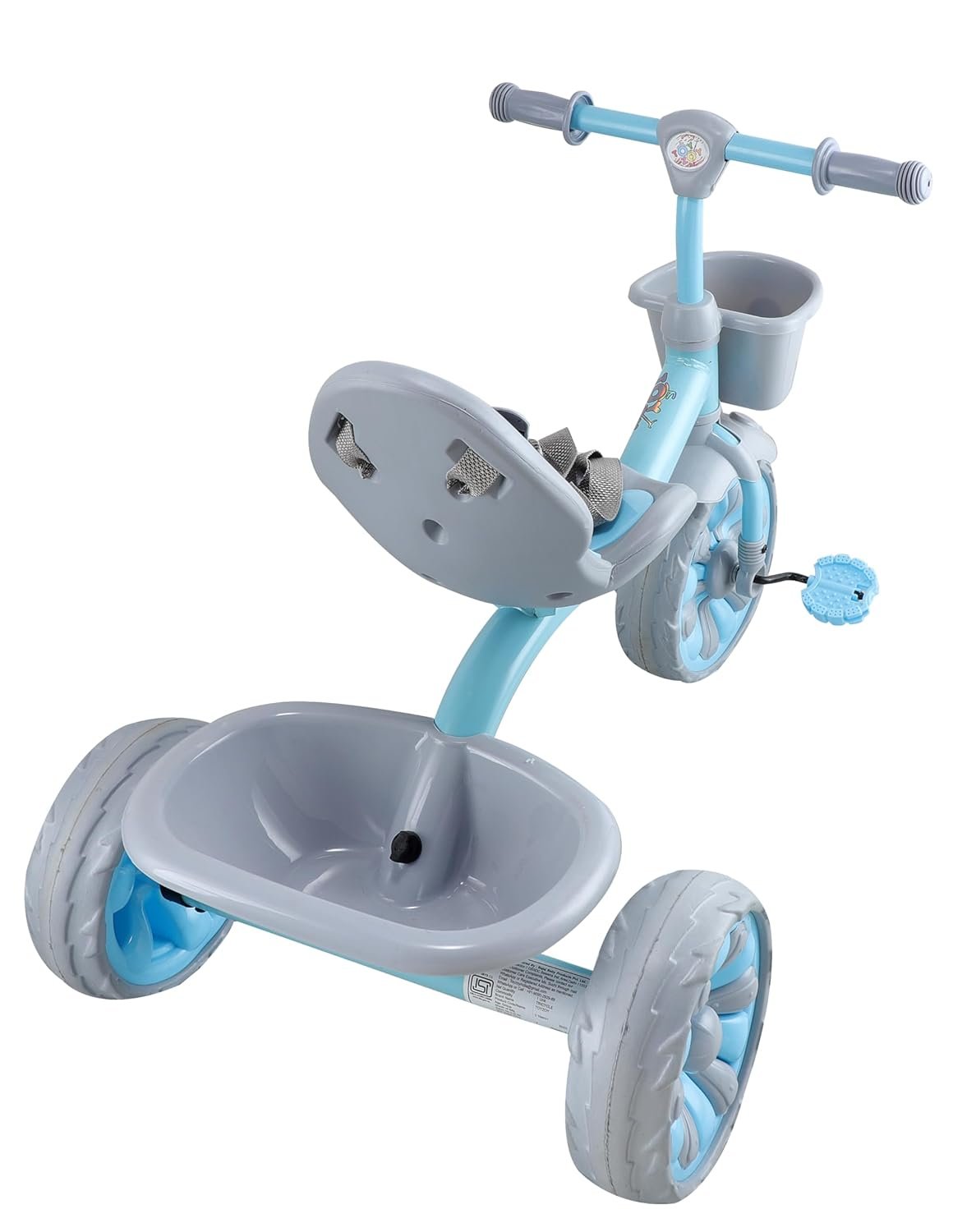JoyRide Aqua Cruiser Premium Cycle for Kids Cycle 2-5 Years -Boy&Girl- Baby Cycle | Bike for Kids with Eva Wheel,Safety Belt &Basket for Toys -Tricycle 30Kg Capacity (Basic Trike, Blue) - Image 3