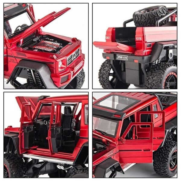1:22 Big Marcedes AMG G63 6X6 Toy Car Metal Pull Back Diecast Car with Openable Door and Sound Light, Gifts Toys for Kids? White-Color ? - Image 5