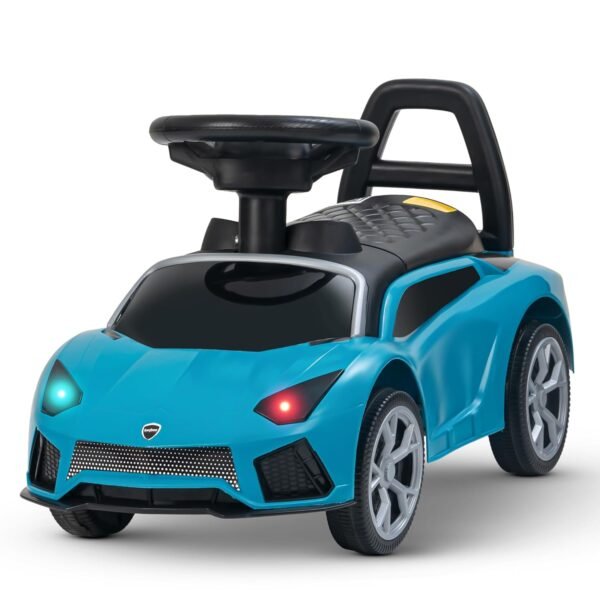 Baybee Mini Lambo Baby Ride on Cars for Kids | Push Ride on Baby Car with Safety Backrest, Storage, Lights & Music | Baby Toys Big Kids Car | Push Ride on Kids Cars for 1 to 3 Years Boys Girls (Cyan)