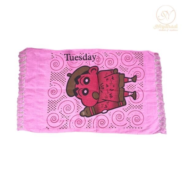 Weekday Name Kids Lunch Towels- Quick Dry|Lightweight|Ultra Soft Cotton| Fun Cartoon Images Printed|Multicolor|Napkins|Face Reusable|for School Children|Picnic|Non- Slip (Pack of 12) - Image 6