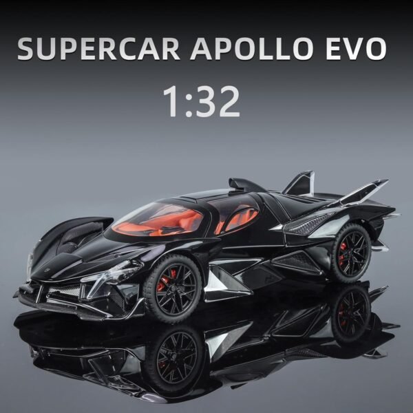 Compatible for 1:32 Apollo Evo Toy Car Model, Diecast Collectible Pull Back Model Car with Sound and Light, Toy Gift Vehicles for Adults Kids Boys Girls?Black? - Image 6