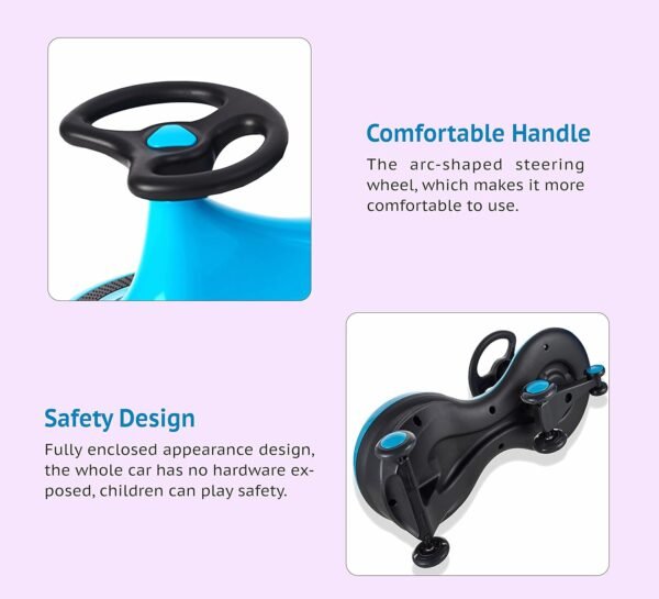 Meditive Look Mama Swing Car/Magic Car Ride-On Toy Car for Kids (Blue, 1-12 Year Old) Blue Color, Panda Car (No Light, No Sound) - Image 4