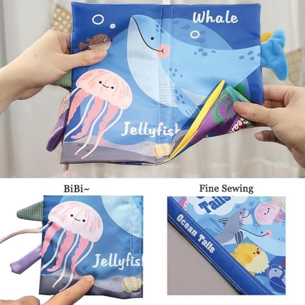 Kidology Learning Tails Book, Children\'s Tail Cloth Book Set, Tear Resistant Books with Rustling Sound, Early Educational Toy for 0-3 Years Boys & Girls, Ideal for Baby Showers - Image 6