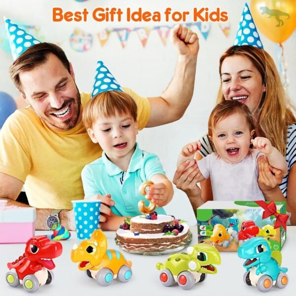 Push and Go Dinosaur Toy Cars for Toddlers 1-3 One Year Old Boys Toys Birthday Gifts Dinosaur Car Small and Light Educational Plastic Toy for 1-3 Year Old Pack of 1 (Random Color) - Image 2