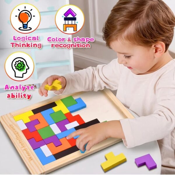 Storio Toys Wooden Russian Blocks Puzzles for Kids Adults, Wood Intelligence Puzzle for Kids Ages 3-8,Wooden Kids Puzzles Brain Teasers Toy Educational Gift for Kids 7-10 Years - Image 4