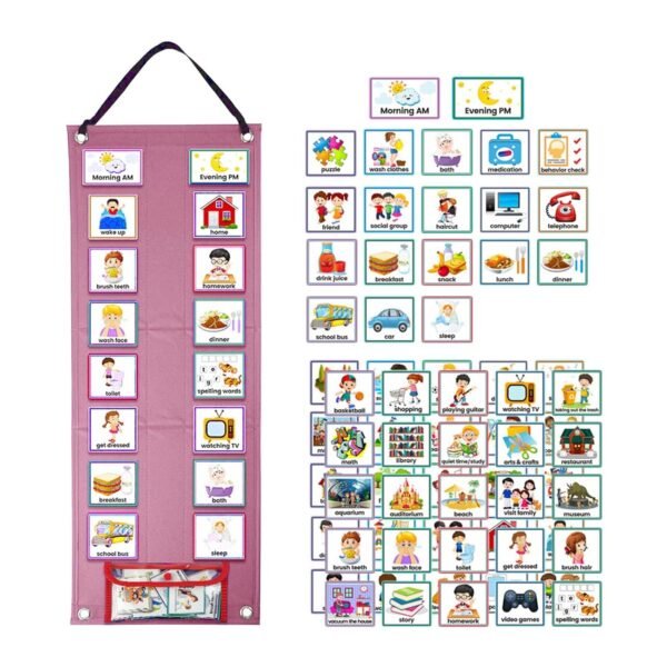Toy Kids Visual Schedule Calendar Routine Cards for Children New Year Gifts Boys - Image 4