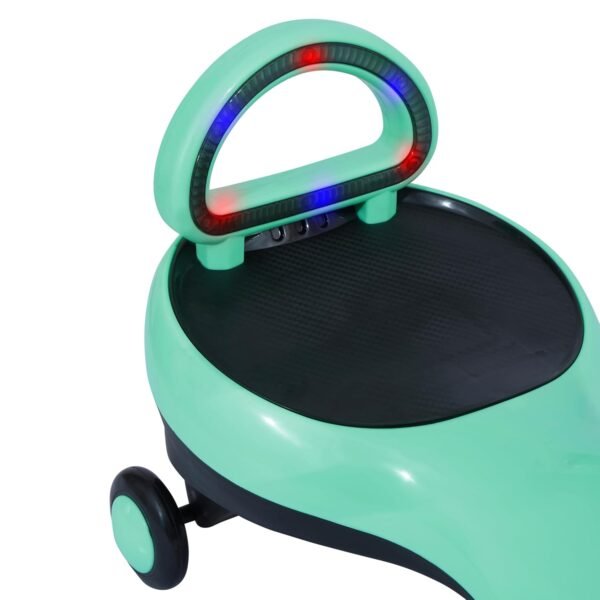 KURB Twister Swing Car for Kids 1-5 Years| Magic Car with Light & Music | Twister Car with Back Support | Swing Car with PU Wheels | Comfortable & Durable Seat (Green)