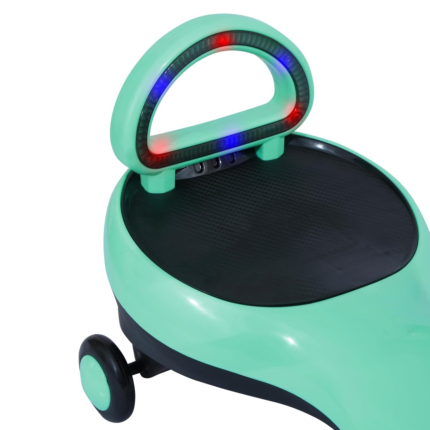 KURB Twister Swing Car for Kids 1-5 Years| Magic Car with Light & Music | Twister Car with Back Support | Swing Car with PU Wheels | Comfortable & Durable Seat (Green)