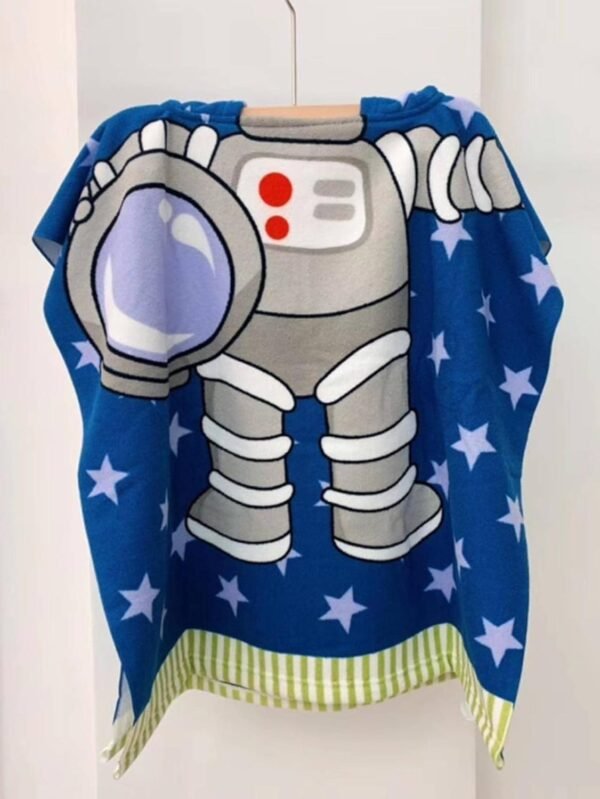 Astronaut Hooded Poncho Kids Beach/Pool/Bath Towels - Lightweight Soft Microfiber Quick Dry Toddler Towel for Ages 4 to 7 - Image 5