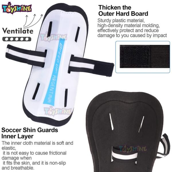 Toyshine Speed UP 4 in 1 Football Combo Set Toy Gift for Kids | 1 Football, 1 Pair Shin Guard, 1 Pump, 1 Bag | Birthday Gift for Boys Girls Toddler 4-10 Year Old - White SSTP - Image 4