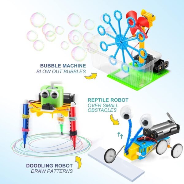 STEM Robotics Kit, Science Experiments for Kids Age 8-12 6-8, STEM Toys Boys Craft Projects 8-10, Engineering Build Robot Building Kits Girls 5 6 7 9 10 8 Year Old Boy Birthday Gift Summer Activities - Image 4