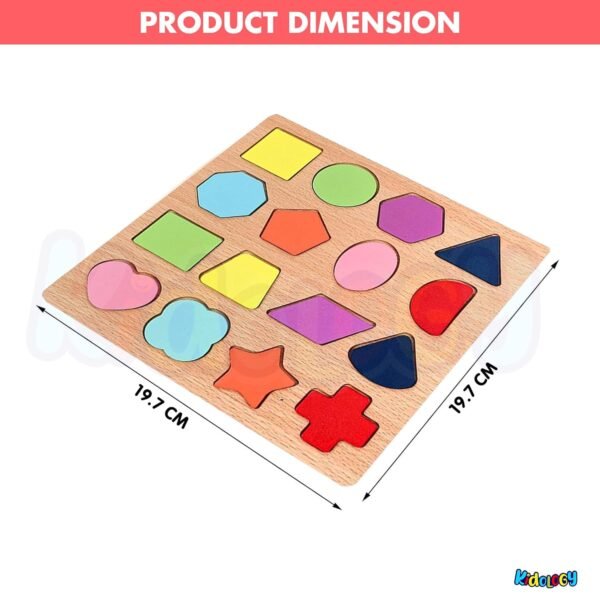 Kidology Wooden Puzzles for Toddlers for Kids Preschool Learning Toys, Wooden Montessori Toddler Puzzles Wooden Alphabet, Number, Shape Puzzles for Kids 2-4 Years Old (Alphabet + Shapes Puzzle - 2Pcs) - Image 3