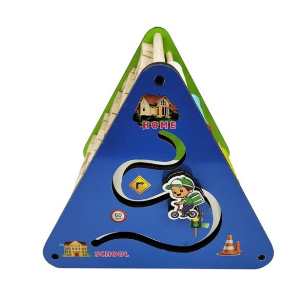5 in 1 Wooden Triangle Activity | Learn Alphabets, Blocks, Abacus, Counting & Drawing Writing Board, Motor Skills, Wooden Montessori Educational Toy | Learning Toys for 2+ Year Kids - Image 5