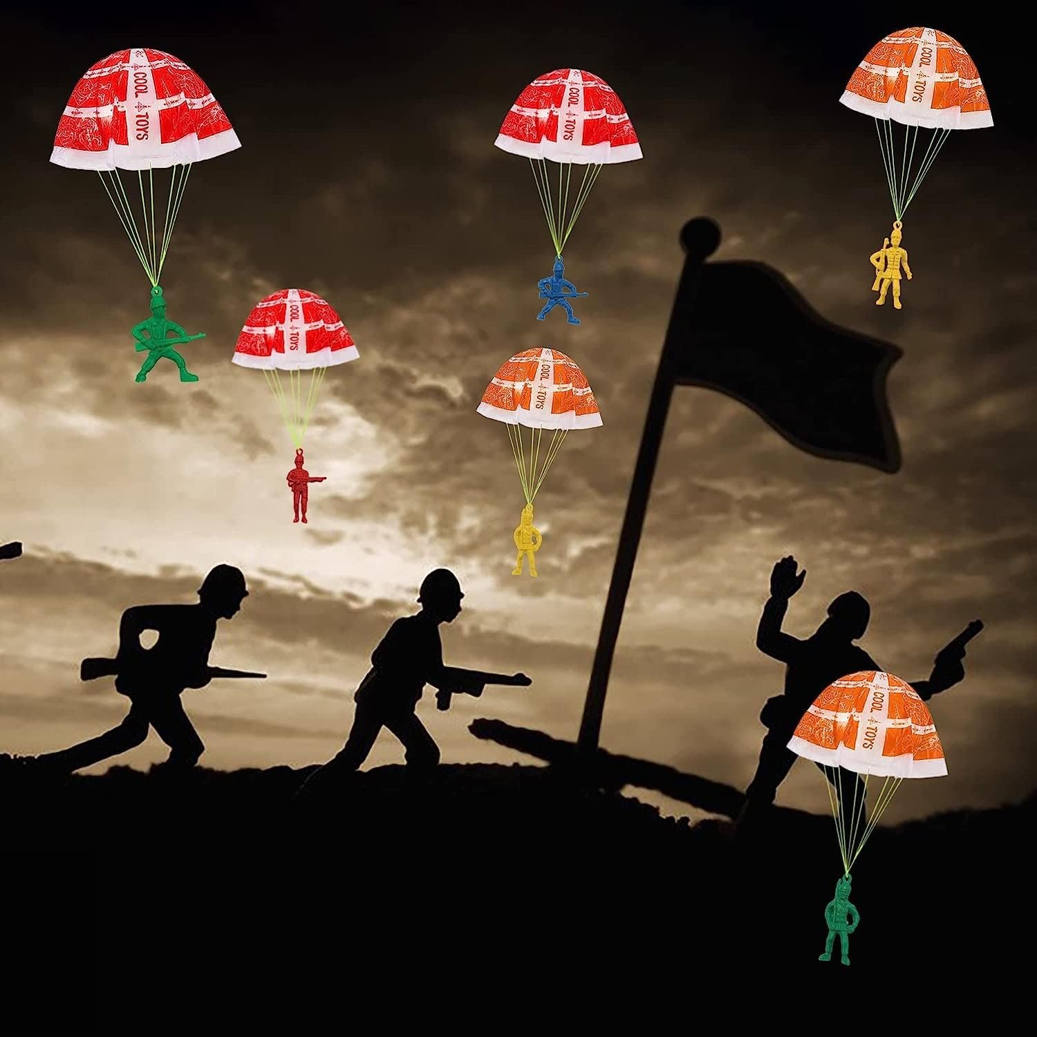 Parachute Toy For Kids Action Figures Hand Throwing Kids Outdoor Mini Paratrooper Toys For Kids Boys And Girls Parachute Flying Hand Launcher Pack Of 20 Pcs (Flytoyes-Parachute20), Multicolor - Image 6