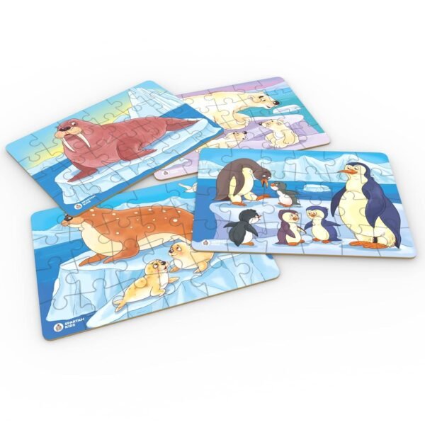SPARTAN KIDS® Arctic Animals Jigsaw Puzzle for Kids of Age 3-5 Years, Set of 4-96 Puzzle Pcs (Multicolour, Size 24x17 cm) - Image 5