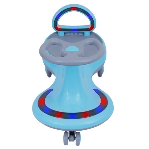 KURB Twister Swing Car for Kids 1-5 Years| Magic Car with Light & Music | Twister Car with Back Support | Swing Car with PU Wheels | Comfortable & Durable Seat (Blue) - Image 5