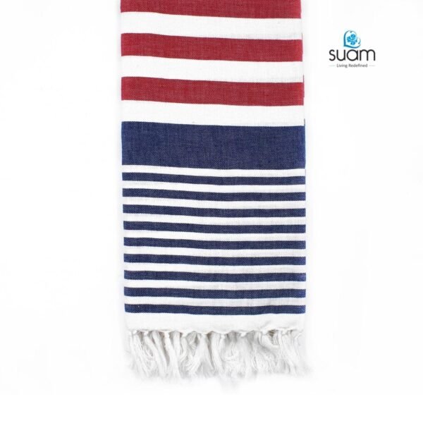 Suam Suntails Lightweight 100% Cotton Bath Towel | Beach, Pool, Travel, Spa & Yoga, Daily Use | Quick Absorption (Yellow - Lite Blue & Blue - Red, Suntails Towel, Cotton, Standard, 2, AF-BT) - Image 3
