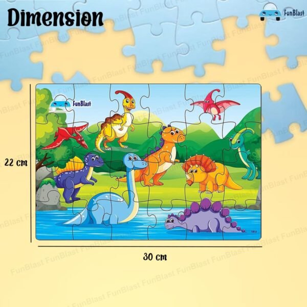 FunBlast Dinosaur Jigsaw Puzzle for Kids Jigsaw Puzzle for Kids of Age 3-5 Years – 24 Pcs (Multicolor, Size 30X22 cm) - Image 3